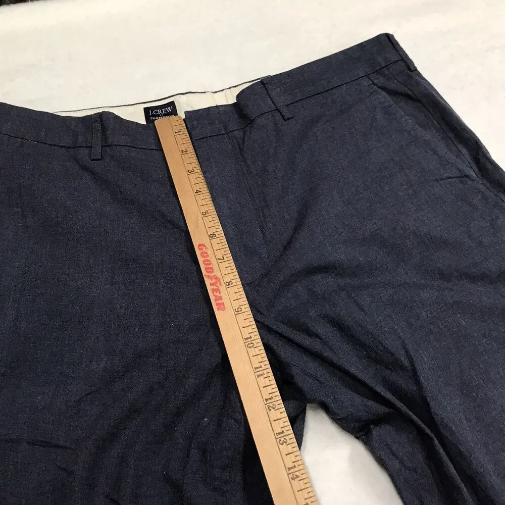 J CREW Thompson Pants Men 35x32 (36x29 actual) Navy Tapered Leg Chino Cotton